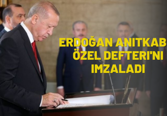 Erdogan Anitkabir Ozel Defterini imzaladi